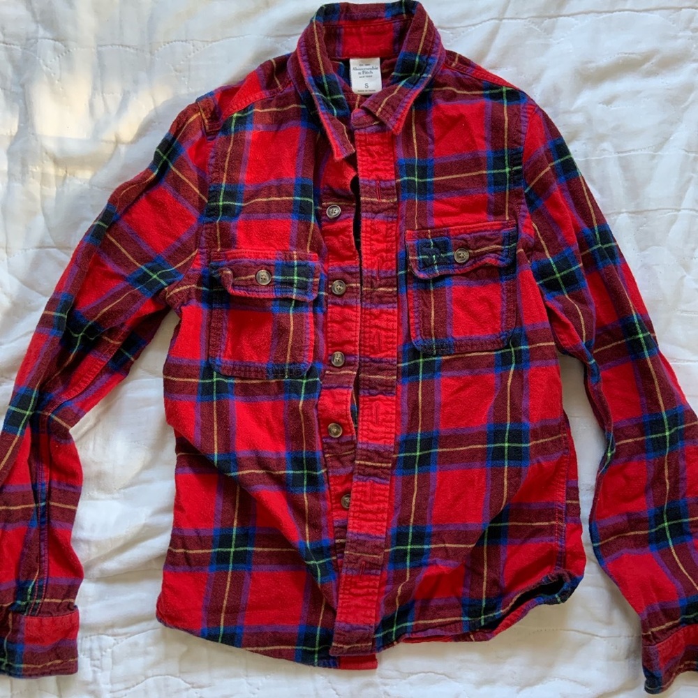Abercrombie and fitch red thick soft flannel